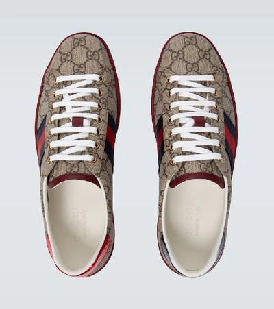 Shop Gucci Ace Gg Supreme Sneakers In Beige