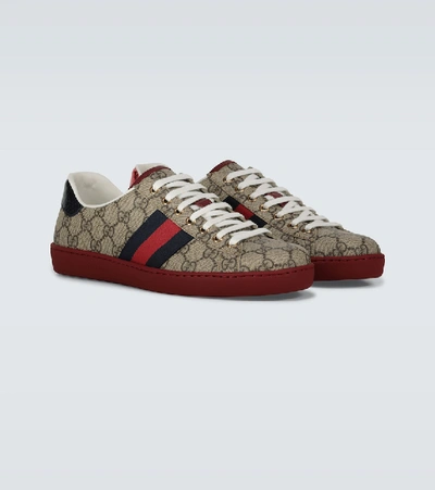 Shop Gucci Ace Gg Supreme Sneakers In Beige