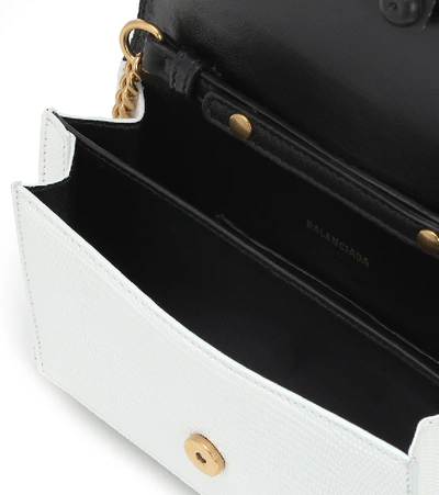 Shop Balenciaga Sharp Croc-effect Leather Shoulder Bag In White