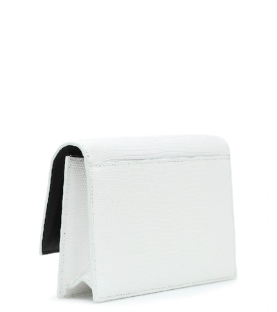Shop Balenciaga Sharp Croc-effect Leather Shoulder Bag In White