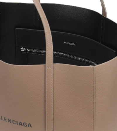 Shop Balenciaga Everyday Leather Tote In Beige