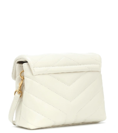 Shop Saint Laurent Toy Loulou Leather Shoulder Bag In White