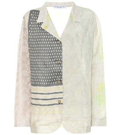 Shop Marine Serre Printed Silk Pajama Top In Multicoloured