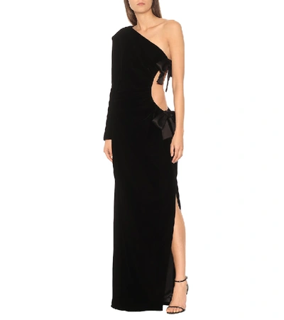 Shop Saint Laurent Velvet Dress In Black