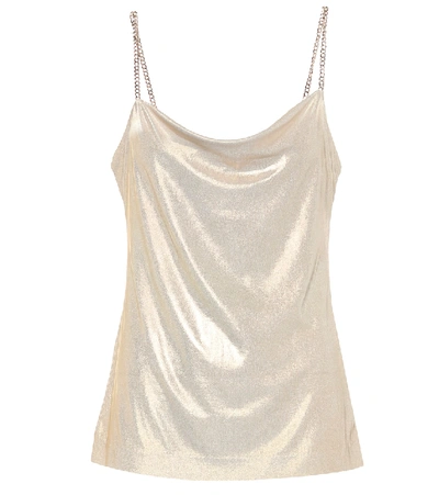 Shop Balmain Lamé Camisole In Metallic