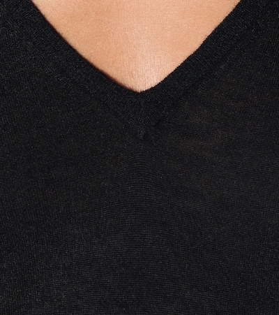 Shop Joseph Cashair Cashmere V-neck Sweater In Black