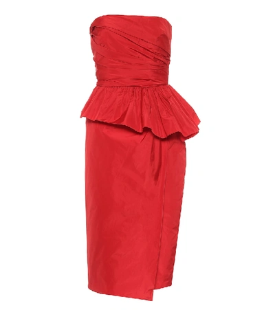 Shop Max Mara Matteo Taffeta Midi Dress In Red
