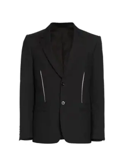 Shop Alexander Mcqueen Slash Wool Jacket In Black