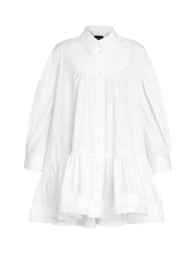 Shop Simone Rocha Gathered Peplum Shirt In White