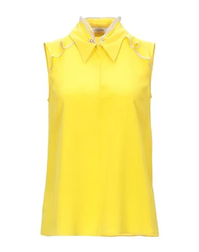 Shop Dorothee Schumacher Silk Top In Yellow