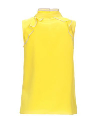 Shop Dorothee Schumacher Silk Top In Yellow