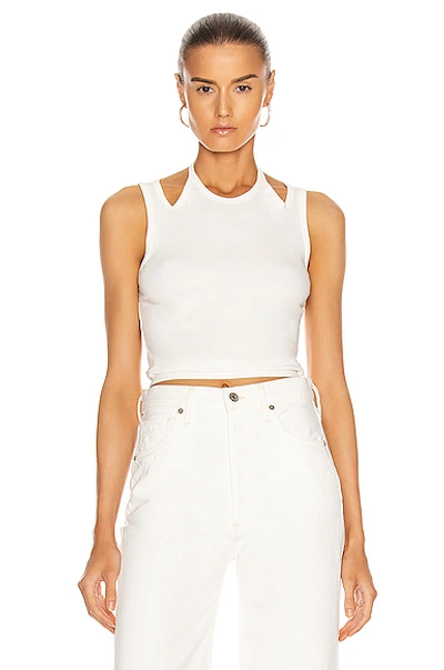 Shop Dion Lee Double Tie Jersey Halter Top In Ivory