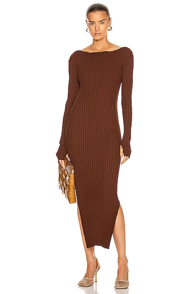 Shop Totême Orville Dress In Dark Brown