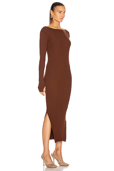 Shop Totême Orville Dress In Dark Brown