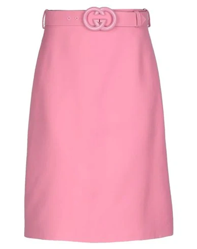 Shop Gucci Knee Length Skirt In Pink