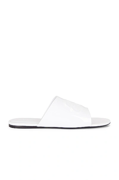 Shop Balenciaga Oval Bb Sandals In White