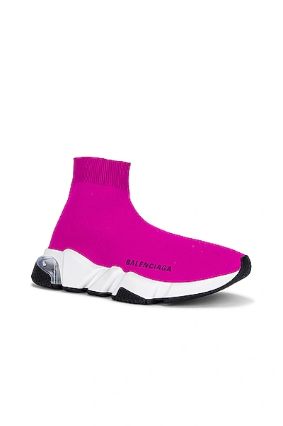 Shop Balenciaga Speed Light Sneakers In Fuxia & White