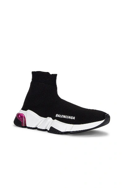 Black & Pink Clear Sole Speed Sneakers