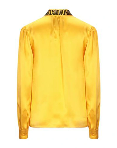 Shop Moschino Woman Blouse Yellow Size 8 Silk