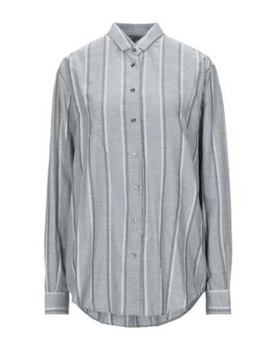 Shop Xacus Striped Shirt In Light Grey