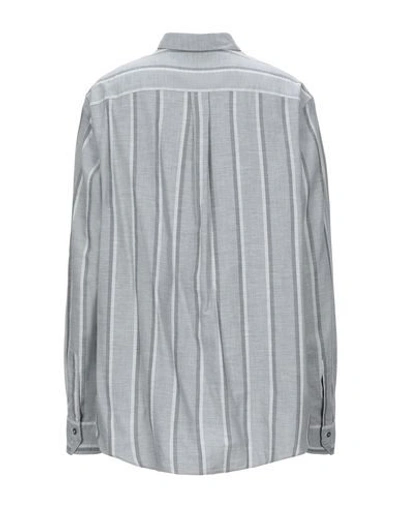 Shop Xacus Striped Shirt In Light Grey