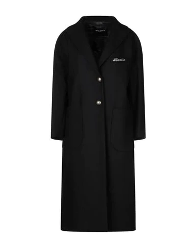 Shop Frankie Morello Woman Coat Black Size Xs Wool, Polyamide