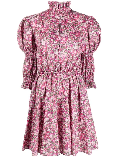 Shop Philosophy Di Lorenzo Serafini Floral-print Short Dress In Pink