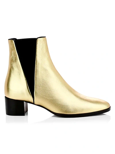 Shop Giuseppe Zanotti Judy Metallic Leather Chelsea Boots In Gold