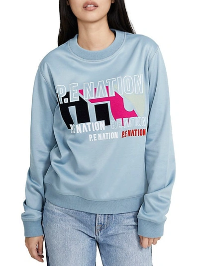 Shop P.e Nation Flex It Sweatshirt In Pale Blue