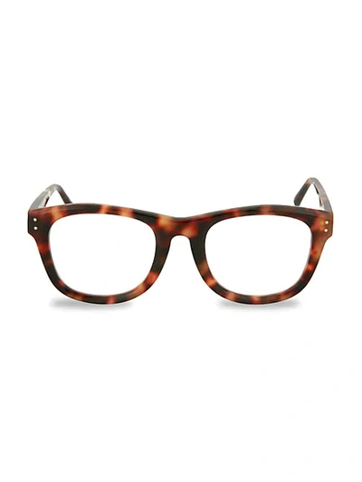 Shop Linda Farrow 47mm Tortoiseshell Square Optical Glasses