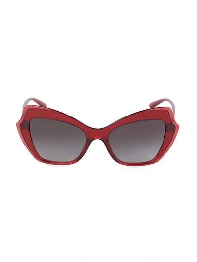 Shop Dolce & Gabbana Women's 52mm Squared Cat Eye Sunglasses In Bordeaux
