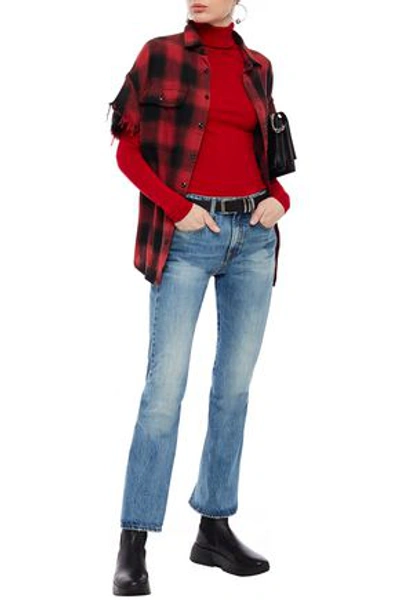 Shop R13 Caddy Faded High-rise Flared Jeans In Mid Denim