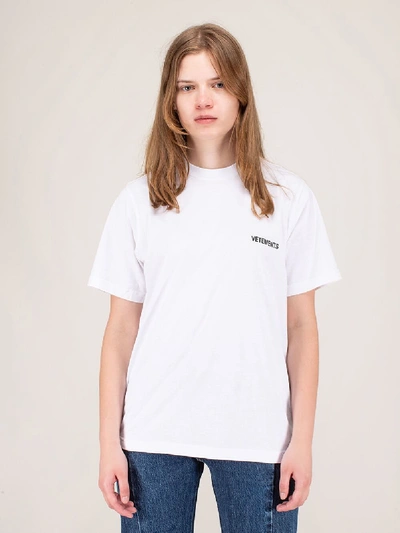 Shop Vetements Logo Front Back T-shirt White