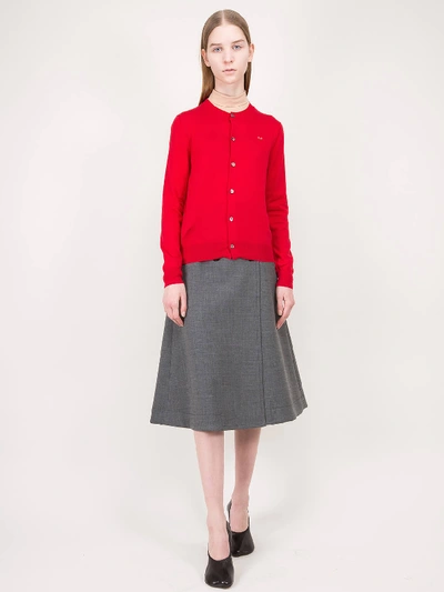 Shop Comme Des Garçons Play Knitted Cardigan Heart Red