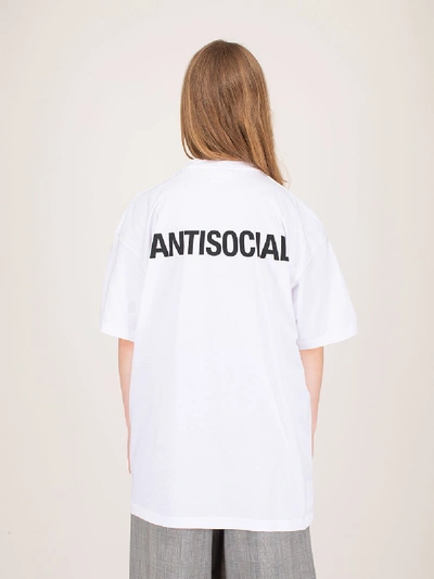 Shop Vetements Jersey Antisocial T-shirt In White
