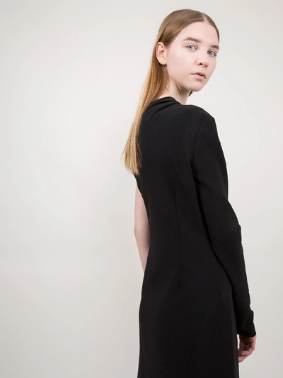 Shop Off-white One Shoulder Foulard Dress In Black