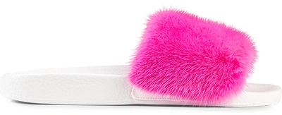 Shop Moncler Jeanne Slipper Pink In Pink & Purple