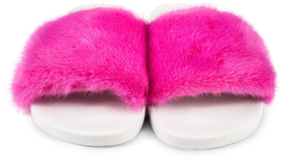 Shop Moncler Jeanne Slipper Pink In Pink & Purple