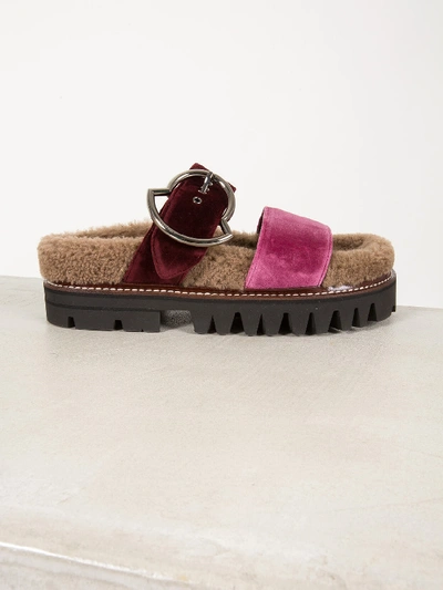 Shop Moncler Aicha Sandal Pink In Pink & Purple