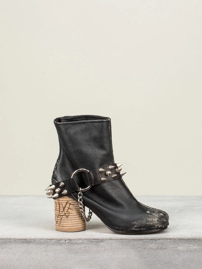 Shop Maison Margiela Ankle Boot Studs In Black
