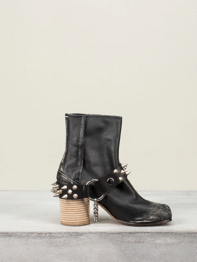 Shop Maison Margiela Ankle Boot Studs In Black