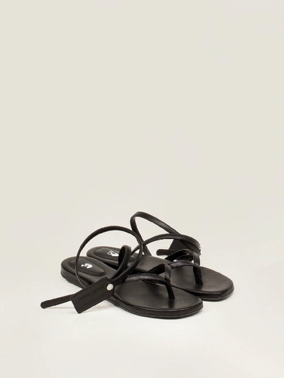Shop Off-white Ziptie Flat Sandal In Black