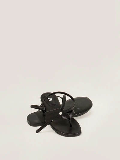 Shop Off-white Ziptie Flat Sandal In Black