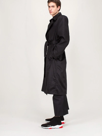 Shop Balenciaga Fitted Trench In Black