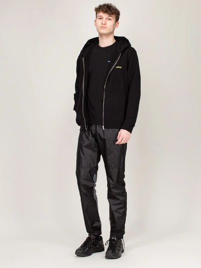 Shop Affix Basic Embroidered Zip Up Hoodie In Black
