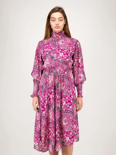 Shop Isabel Marant Étoile Cescott Dress Fuchsia In Mixed