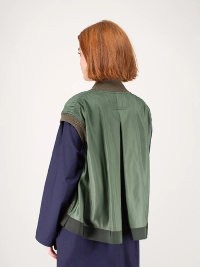 Shop Sacai Sleeveless Jacket Khaki In Green