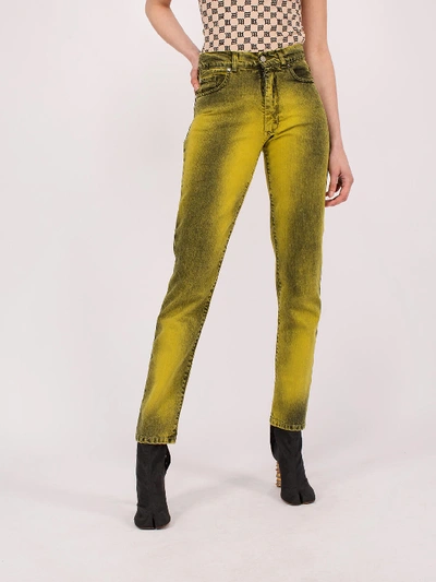 Shop Misbhv Acid Yellow Denim In Yellow & Orange