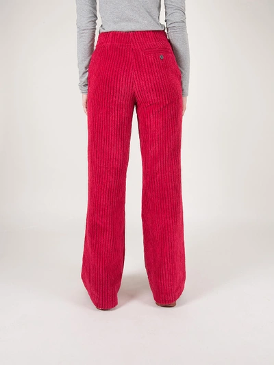 Shop Acne Studios Fluffy Corduroy Pants Fuchsia/pink In Pink & Purple