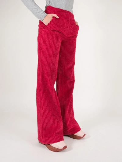 Shop Acne Studios Fluffy Corduroy Pants Fuchsia/pink In Pink & Purple